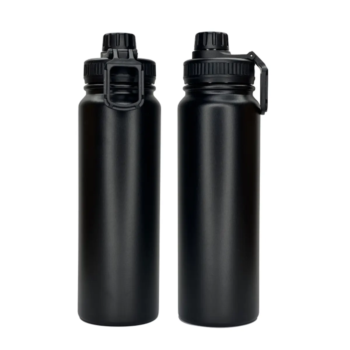 drinkwares-Black Stainless Steel Sports Water Bottle
