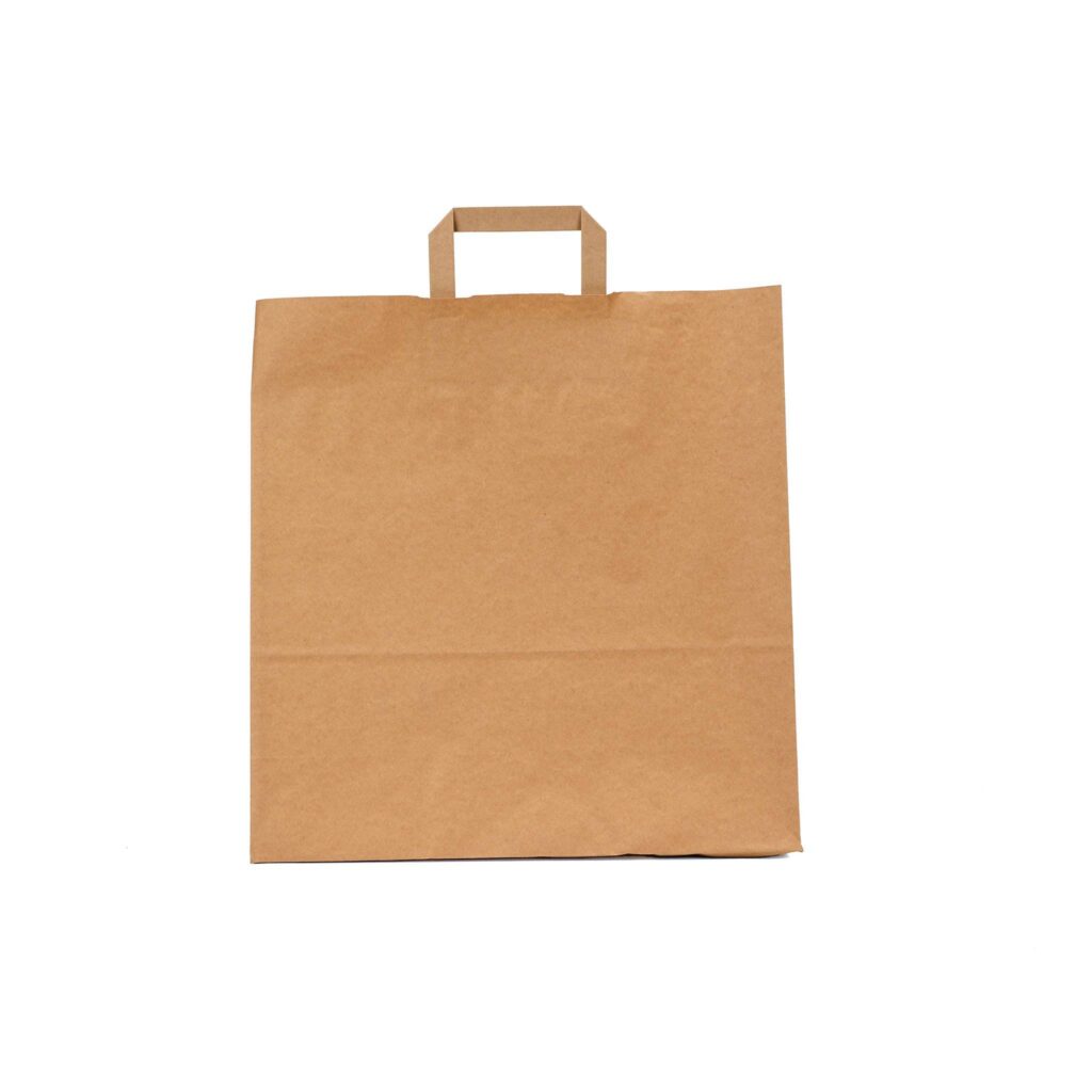 Flat Handle Kraft Bags - Green Bags Saudi